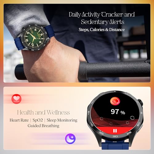 Boat Enigma Radiant Luxury Watch for Man w/1.43"(3.63 cm) AMOLED Display, AOD, Premium Metal Build, Round Dial, 200+Watch Faces, Upto 7 Days Battery Life, Fitness smartwatch for Men (Deep Blue) - Image 10