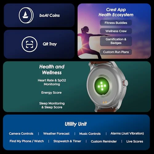 Boat Lunar Discovery w/ 1.39" (3.5 cm) HD Display, Turn-by-Turn Navigation, DIY Watch Face Studio, Bluetooth Calling, Emergency SOS, QR Tray, Smart Watch for Men & Women(Brown) - Image 3