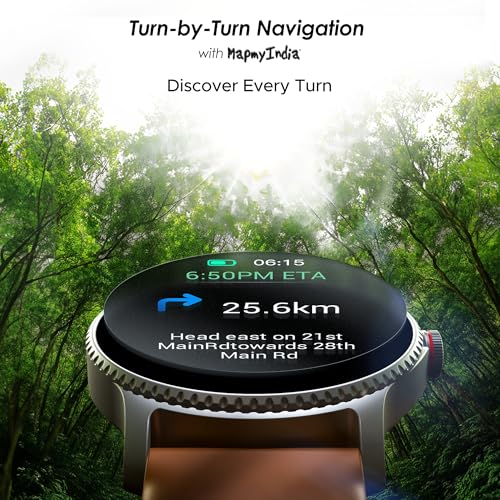 Boat Lunar Discovery w/ 1.39" (3.5 cm) HD Display, Turn-by-Turn Navigation, DIY Watch Face Studio, Bluetooth Calling, Emergency SOS, QR Tray, Smart Watch for Men & Women(Brown) - Image 5