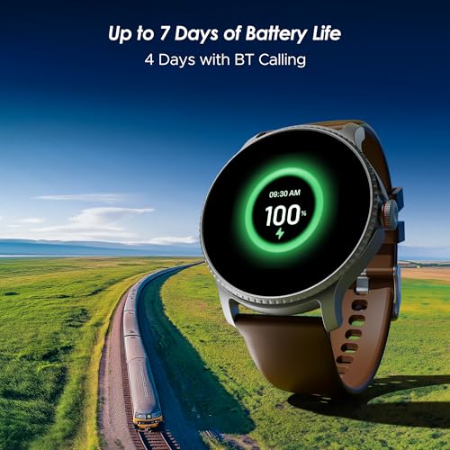 Boat Lunar Discovery w/ 1.39" (3.5 cm) HD Display, Turn-by-Turn Navigation, DIY Watch Face Studio, Bluetooth Calling, Emergency SOS, QR Tray, Smart Watch for Men & Women(Brown) - Image 8