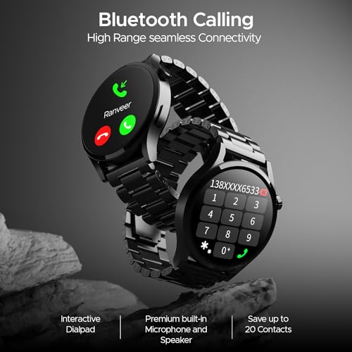 Boat Lunar Embrace w/Vibrant 1.51" (3.8 cm) AMOLED Display,Premium Metal Design, Functional Crown, 100+ Sports Mode, Animated Watch Faces, Built-in Games, Smart Watch for Men & Women(Steel Black) - Image 4