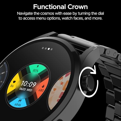 Boat Lunar Embrace w/Vibrant 1.51" (3.8 cm) AMOLED Display,Premium Metal Design, Functional Crown, 100+ Sports Mode, Animated Watch Faces, Built-in Games, Smart Watch for Men & Women(Steel Black) - Image 5