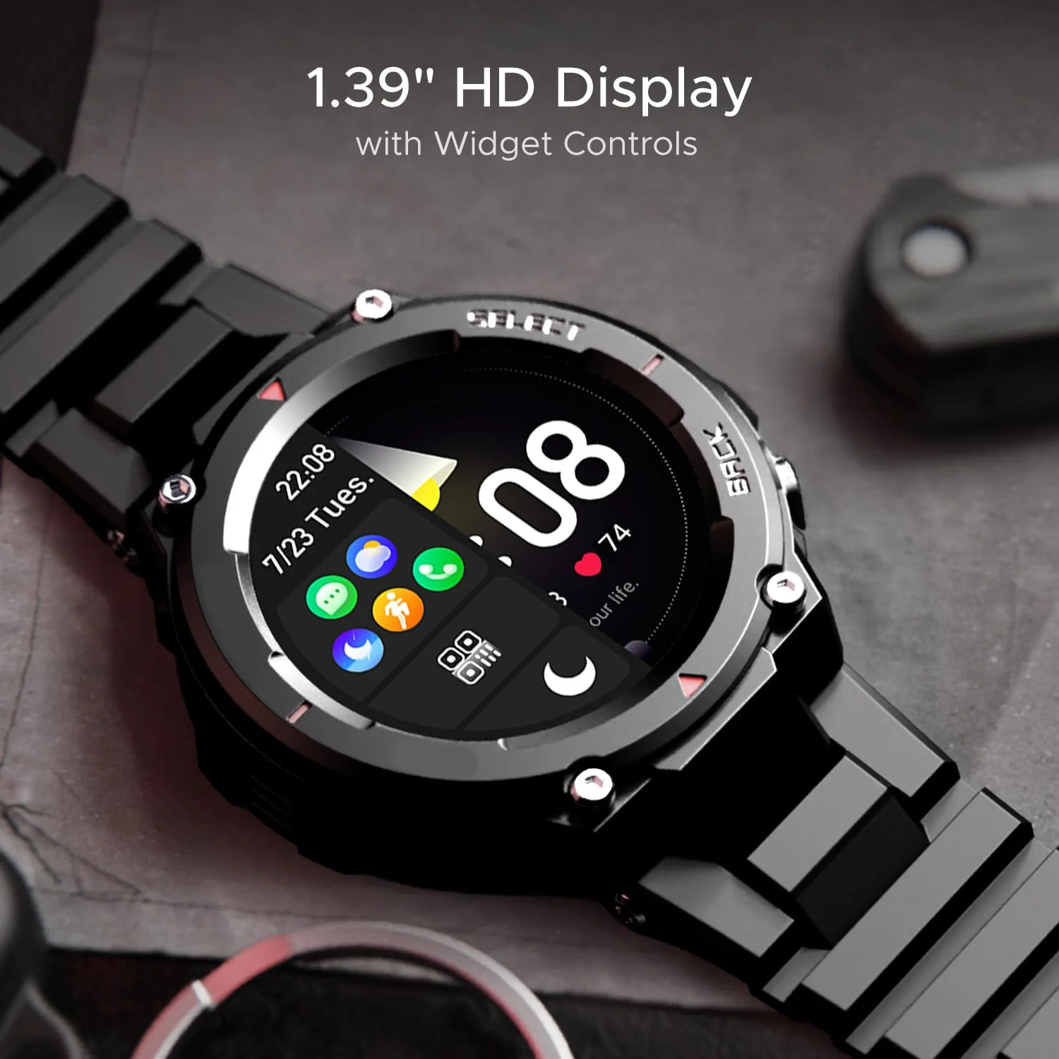 Boat Newly Launched Wave Force 3 w/ 1.39" (3.5 cm) HD Display, Robust Design, Bluetooth Calling, Widget Control, GPS Trajectory, E-Compass, Music & Camera Control, HR & SpO2 Monitoring(Active Black) - Image 3