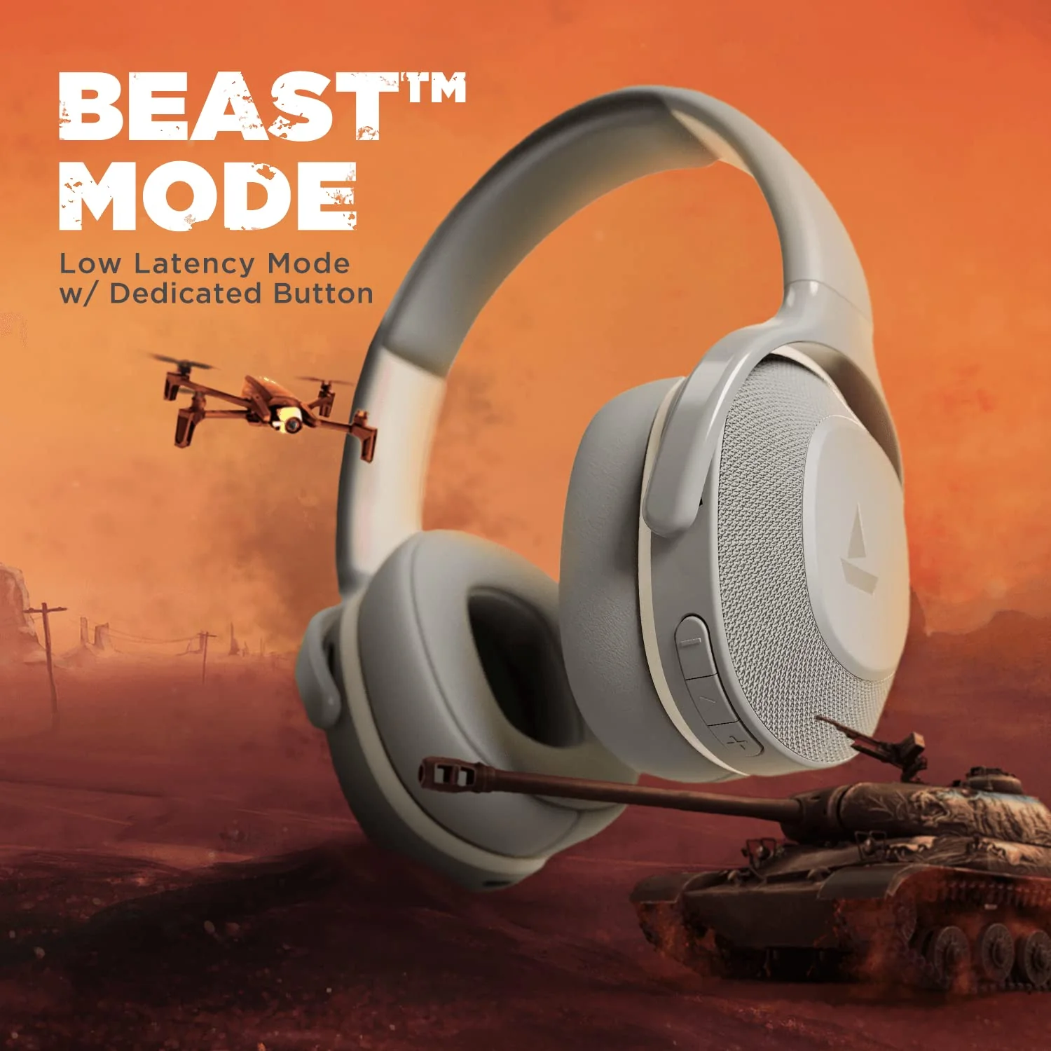 Boat Rockerz 425, ENx Tech, ASAP Charge, 25H Battery, Dual Pair, Stream Ad Free Music via App Support, Bluetooth Headphones, Wireless Over Ear Headphone with Mic (Ash Grey) - Image 4