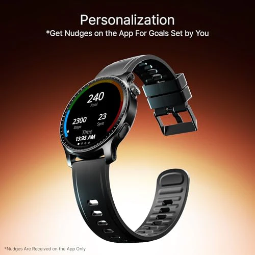Boat Ultima Prime smartwatch with 1.43” AMOLED Display, AOD, Personalized Fitness Nudges, Functional Crown,100+ Sports Modes, Create Your Own Watchface, smartwatch for Man and Woman (Onyx Black) - Image 8