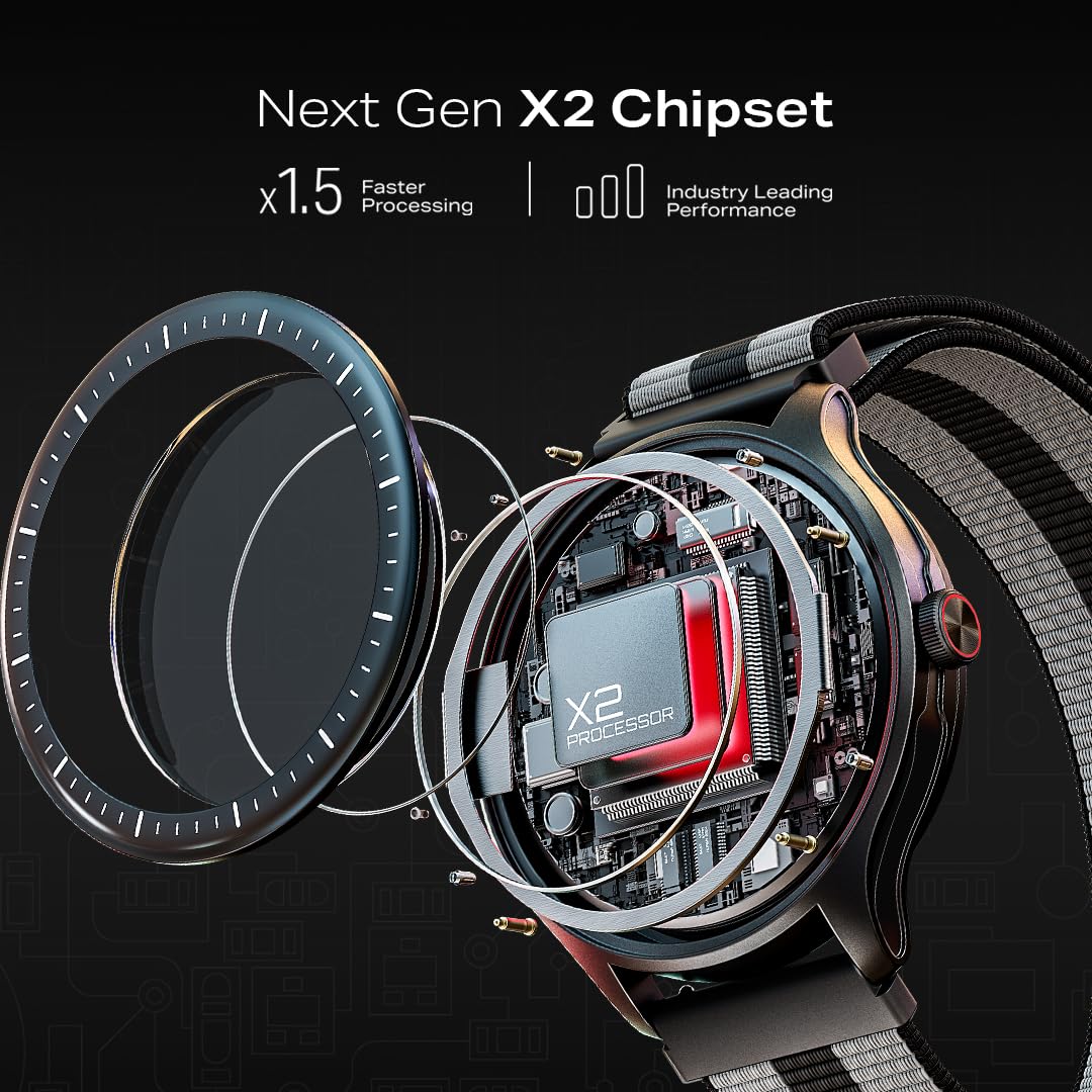 Boat Valour Watch 1 GPS, AI Based Auto Gym Mode, Built-in GPS, Advanced X2 Chip, 6-axis sensors, 3 ATM,15 Days Battery,1.43" AMOLED Display w/Gorilla Glass Smart Watches for Man (Fusion Grey) - Image 2