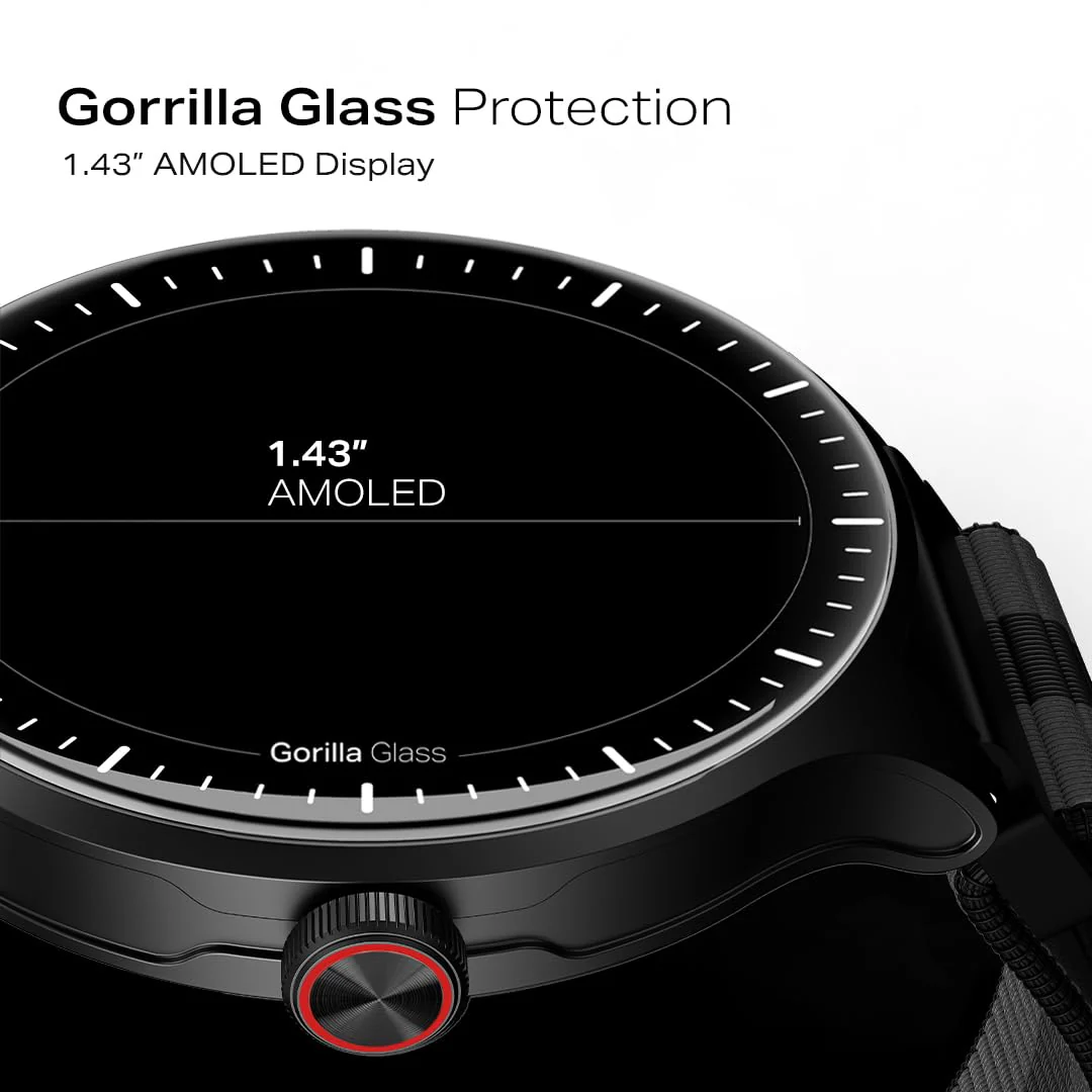 Boat Valour Watch 1 GPS, AI Based Auto Gym Mode, Built-in GPS, Advanced X2 Chip, 6-axis sensors, 3 ATM,15 Days Battery,1.43" AMOLED Display w/Gorilla Glass Smart Watches for Man (Fusion Grey) - Image 4