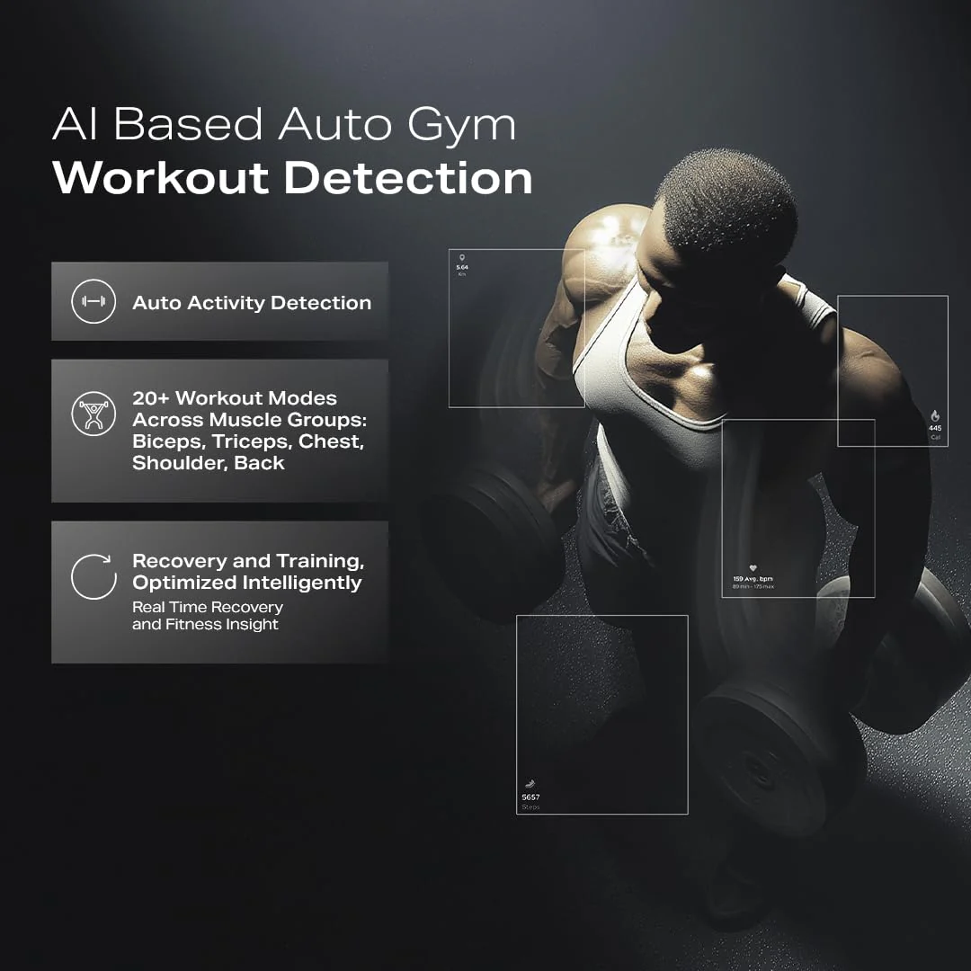 Boat Valour Watch 1 GPS, AI Based Auto Gym Mode, Built-in GPS, Advanced X2 Chip, 6-axis sensors, 3 ATM,15 Days Battery,1.43" AMOLED Display w/Gorilla Glass Smart Watches for Man (Fusion Grey) - Image 6