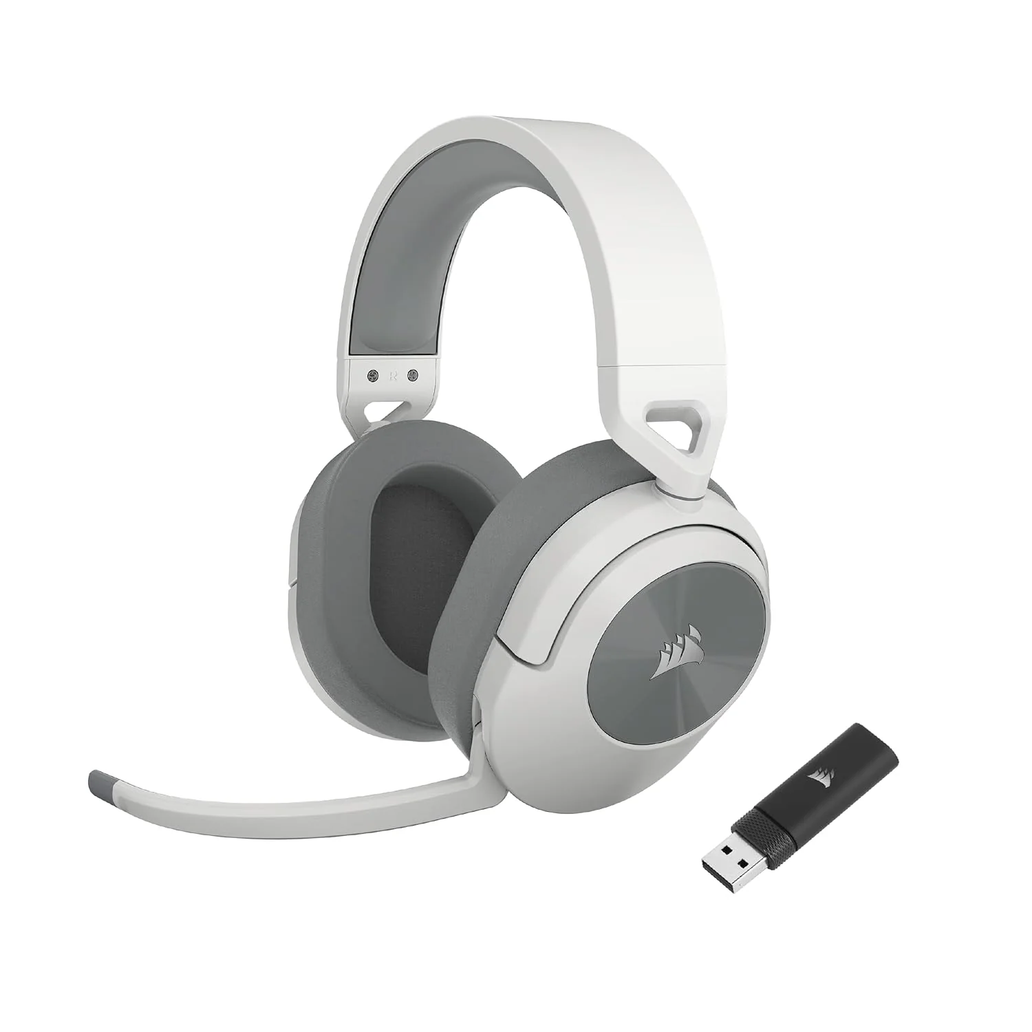 Corsair HS55 Wireless Gaming Headset, White. Low-Latency 2.4Ghz Wireless or Bluetooth, Dolby ® Audio 7.1 Surround Sound, Omni-Directional Microphone with Flip-to-Mute Function - Image 2