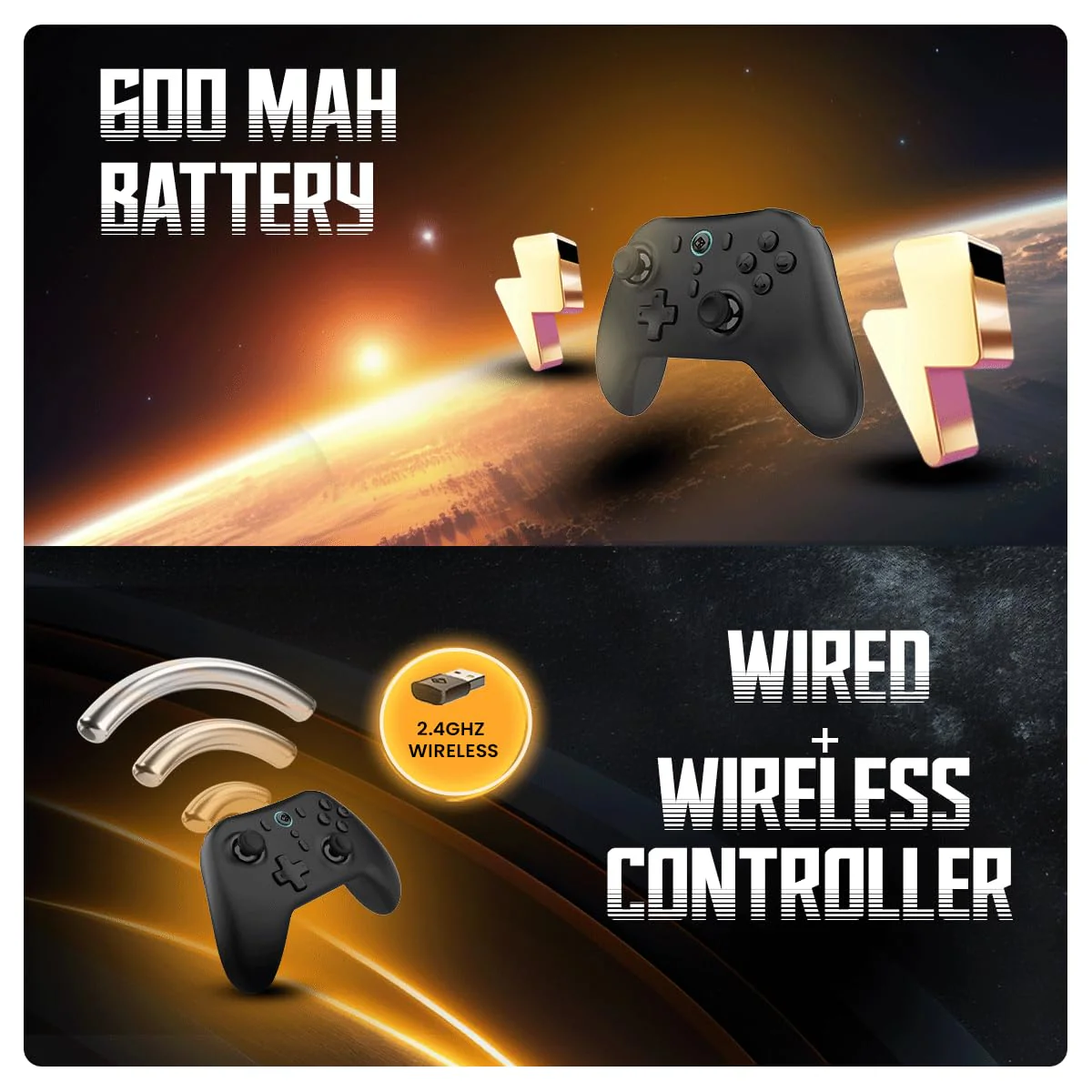 Cosmic Byte Blitz Wireless + Wired Controller for PC (Without Receiver) - Image 2
