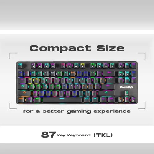 Cosmic Byte CB-GK-16 Firefly TKL Mechanical Gaming Keyboard | Per-Key RGB | 3 PIN Swappable Outemu Blue Switches | Upgraded with Detachable USB-C Port | Macro & Software Support (Black) - Image 5