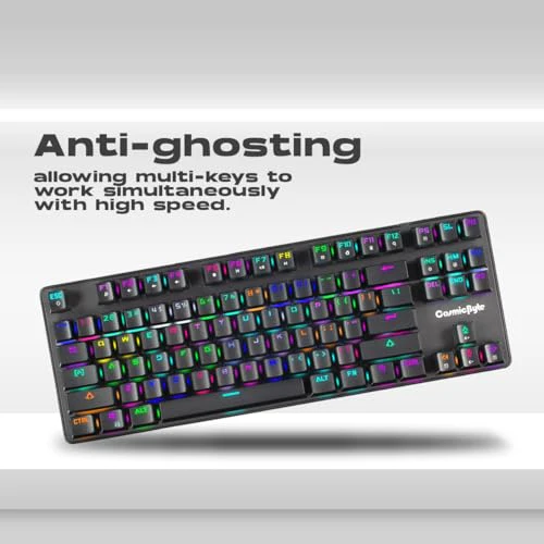 Cosmic Byte CB-GK-16 Firefly TKL Mechanical Gaming Keyboard | Per-Key RGB | 3 PIN Swappable Outemu Blue Switches | Upgraded with Detachable USB-C Port | Macro & Software Support (Black) - Image 6