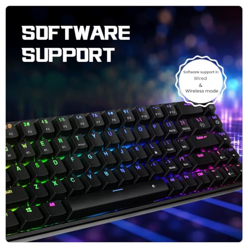 Cosmic Byte CB-GK-40 Artemis 3 Modes WiFi + Bluetooth + Wired Mechanical Keyboard with Outemu Blue Swappable Switches, Software Support, 1000Hz Polling Rate (Black) - Image 6