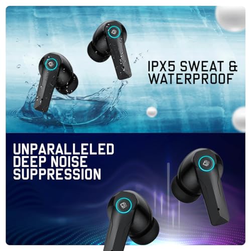 Cosmic Byte CosmoBuds X50 True Wireless Earbuds (TWS), BT 5.3, 40ms Latency GOD Mode™, Music Mode, RGB, 40Hrs, ENC, DNS Quad Mics, IPX5, Voice Assistant (Black) - Image 4