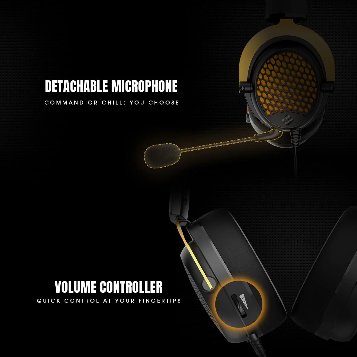 Cosmic Byte CryoCore 7.1 Surround Wired Gaming Headset with Noise-Cancelling Mic, Honeycomb Metal Design, Braided Cable, PC Software & PS4/PS5 3D Audio Support (Black) - Image 3