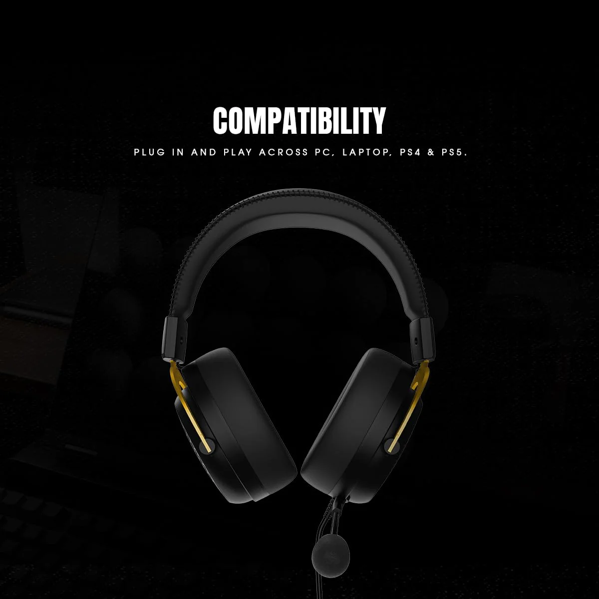 Cosmic Byte CryoCore 7.1 Surround Wired Gaming Headset with Noise-Cancelling Mic, Honeycomb Metal Design, Braided Cable, PC Software & PS4/PS5 3D Audio Support (Black) - Image 6
