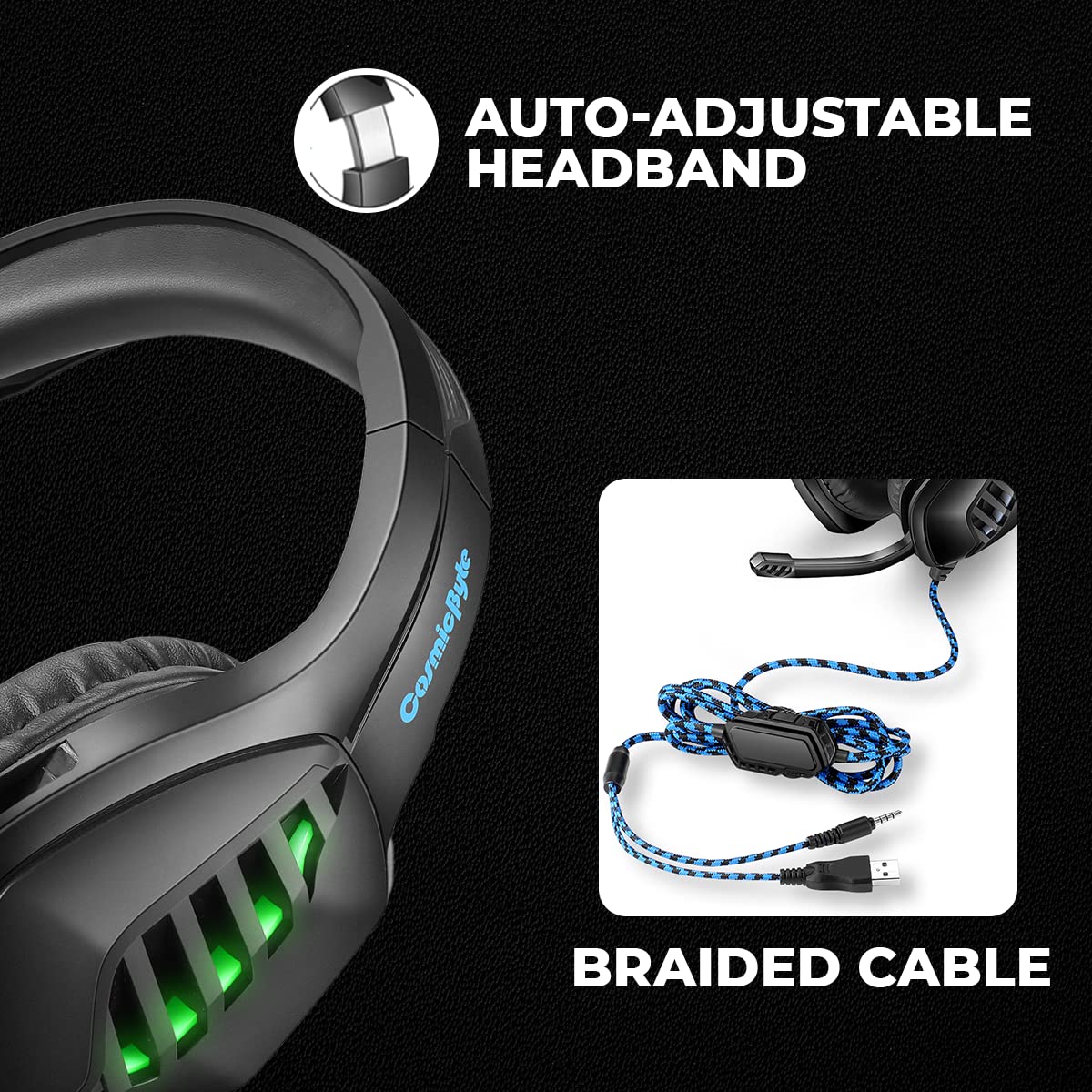 Cosmic Byte GS430 Gaming wired over ear Headphone, 7 Color RGB LED and Microphone - Image 7