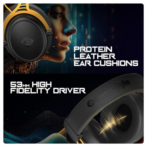Cosmic Byte Hades 2.4Ghz Wireless + Bluetooth Headphone, Dual Mode, 20ms Latency, 100Hrs Battery Life, 53mm Driver, ENC Microphone (Black) - Image 5