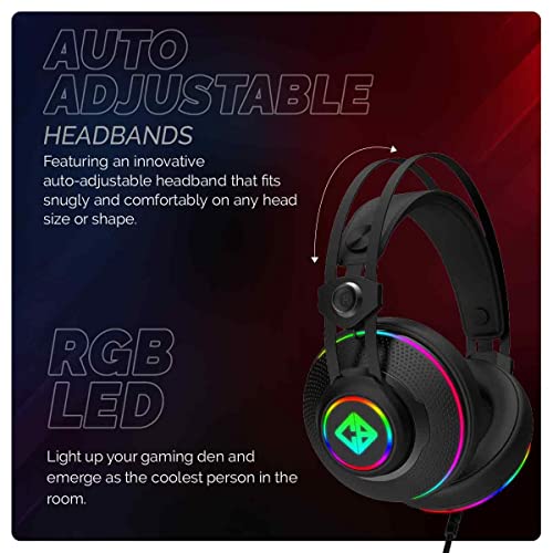 Cosmic Byte Proteus Headset Dual Input USB and 3.5mm, 7.1 Surround Sound, RGB LED, ENC Microphone, Memory Foam Earcushions, Windows Software (Black) - Image 8