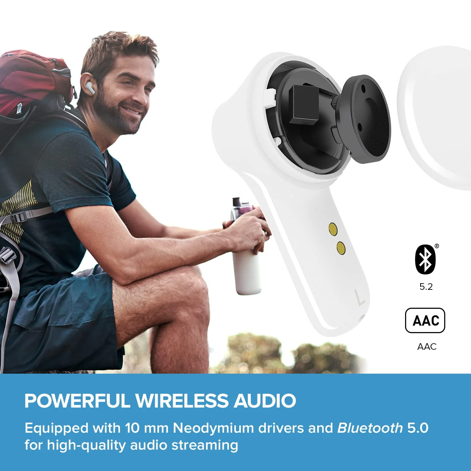 Creative Zen Air Lightweight True Wireless Sweatproof in-Ear Headphones with Active Noise Cancellation, Ambient Mode, Bluetooth 5.0, IPX4, Up to 6 Hours Per Charge and 18 Hours Total Playtime - Image 6