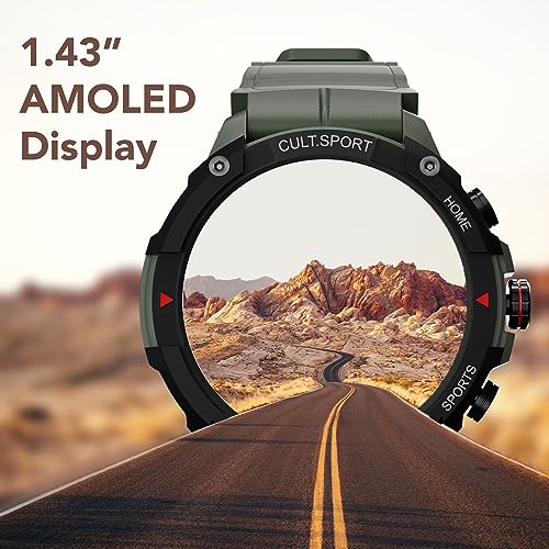 CULTSPORT Ranger XR 1.43" AMOLED Smartwatch,Outdoor Rugged Smartwatch for Men, 850 NITS, Always On Display, Bluetooth Calling, 420mAh Battery, Sports Recognition, Health Tracking, Round Digital Watch - Image 3