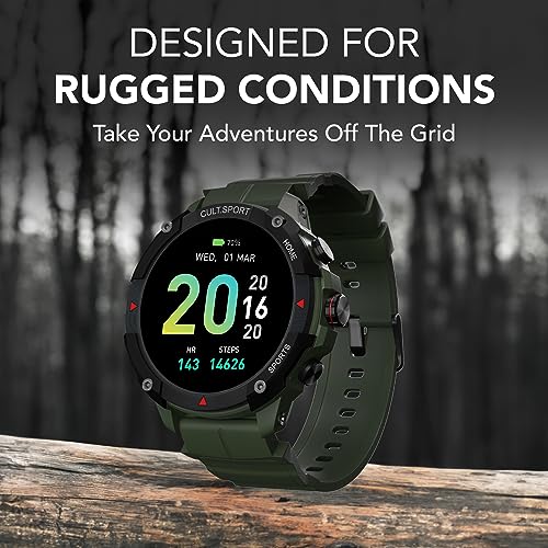 CULTSPORT Ranger XR 1.43" AMOLED Smartwatch,Outdoor Rugged Smartwatch for Men, 850 NITS, Always On Display, Bluetooth Calling, 420mAh Battery, Sports Recognition, Health Tracking, Round Digital Watch - Image 4