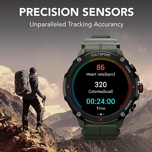 CULTSPORT Ranger XR 1.43" AMOLED Smartwatch,Outdoor Rugged Smartwatch for Men, 850 NITS, Always On Display, Bluetooth Calling, 420mAh Battery, Sports Recognition, Health Tracking, Round Digital Watch - Image 5