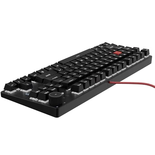 daWg Highkey 373, Anti-Ghosting Wired Mechanical 80% Keyboard, White Backlit LED, daWg Glacier Tactile Switches, 85 Double-Shot PBT Keycaps, 1000Hz Polling Rate, Volume Knob, 1.8m Braided Cable - Image 12