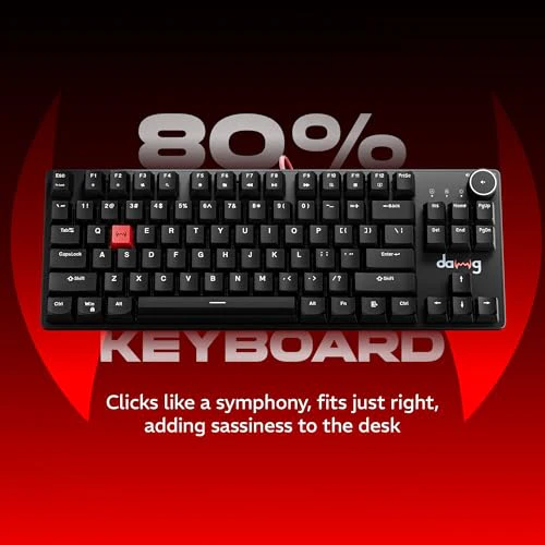 daWg Highkey 373, Anti-Ghosting Wired Mechanical 80% Keyboard, White Backlit LED, daWg Glacier Tactile Switches, 85 Double-Shot PBT Keycaps, 1000Hz Polling Rate, Volume Knob, 1.8m Braided Cable - Image 2