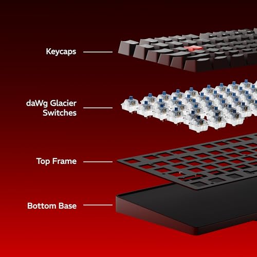 daWg Highkey 373, Anti-Ghosting Wired Mechanical 80% Keyboard, White Backlit LED, daWg Glacier Tactile Switches, 85 Double-Shot PBT Keycaps, 1000Hz Polling Rate, Volume Knob, 1.8m Braided Cable - Image 3