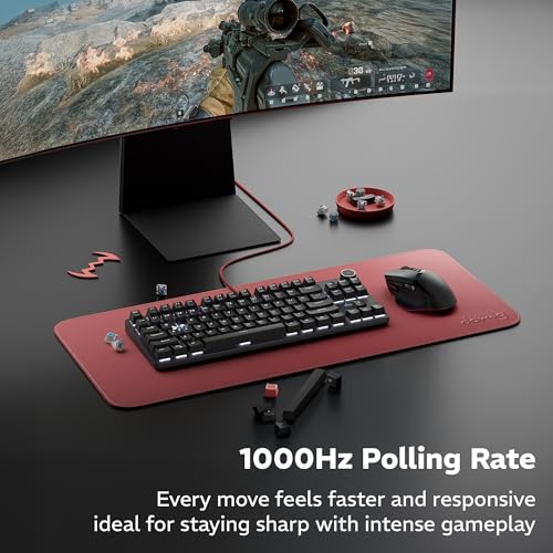 daWg Highkey 373, Anti-Ghosting Wired Mechanical 80% Keyboard, White Backlit LED, daWg Glacier Tactile Switches, 85 Double-Shot PBT Keycaps, 1000Hz Polling Rate, Volume Knob, 1.8m Braided Cable - Image 4