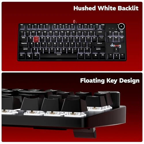 daWg Highkey 373, Anti-Ghosting Wired Mechanical 80% Keyboard, White Backlit LED, daWg Glacier Tactile Switches, 85 Double-Shot PBT Keycaps, 1000Hz Polling Rate, Volume Knob, 1.8m Braided Cable - Image 5