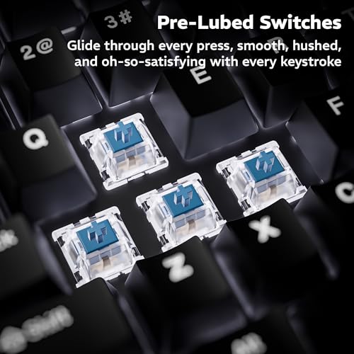 daWg Highkey 373, Anti-Ghosting Wired Mechanical 80% Keyboard, White Backlit LED, daWg Glacier Tactile Switches, 85 Double-Shot PBT Keycaps, 1000Hz Polling Rate, Volume Knob, 1.8m Braided Cable - Image 7