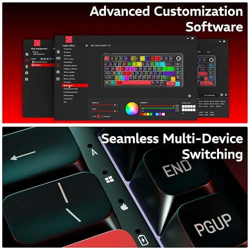 daWg HighKEY 718, 75% Wireless Mechanical Keyboard, RGB, daWg Glacier Tactile Switches, Hot Swap, Gasket with 5 Layer Absorption, 4000mAh, 30 Days, (Type-C, 2.4Hz, 3*BT), Volume Knob, Advance Software - Image 10