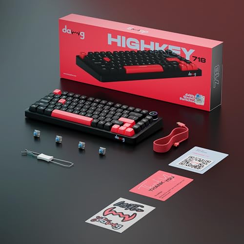 daWg HighKEY 718, 75% Wireless Mechanical Keyboard, RGB, daWg Glacier Tactile Switches, Hot Swap, Gasket with 5 Layer Absorption, 4000mAh, 30 Days, (Type-C, 2.4Hz, 3*BT), Volume Knob, Advance Software - Image 12
