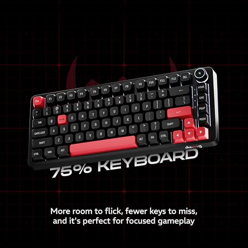 daWg HighKEY 718, 75% Wireless Mechanical Keyboard, RGB, daWg Glacier Tactile Switches, Hot Swap, Gasket with 5 Layer Absorption, 4000mAh, 30 Days, (Type-C, 2.4Hz, 3*BT), Volume Knob, Advance Software - Image 2