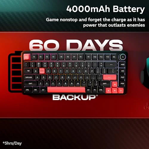 daWg HighKEY 718, 75% Wireless Mechanical Keyboard, RGB, daWg Glacier Tactile Switches, Hot Swap, Gasket with 5 Layer Absorption, 4000mAh, 30 Days, (Type-C, 2.4Hz, 3*BT), Volume Knob, Advance Software - Image 4