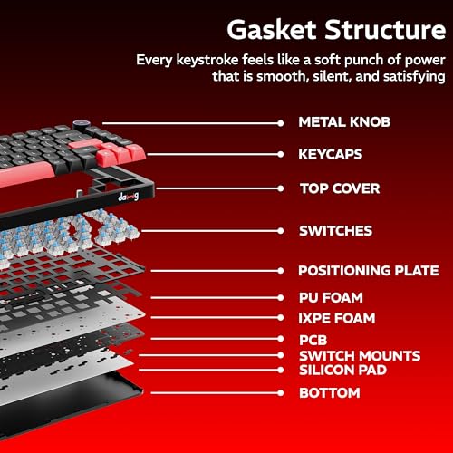 daWg HighKEY 718, 75% Wireless Mechanical Keyboard, RGB, daWg Glacier Tactile Switches, Hot Swap, Gasket with 5 Layer Absorption, 4000mAh, 30 Days, (Type-C, 2.4Hz, 3*BT), Volume Knob, Advance Software - Image 8
