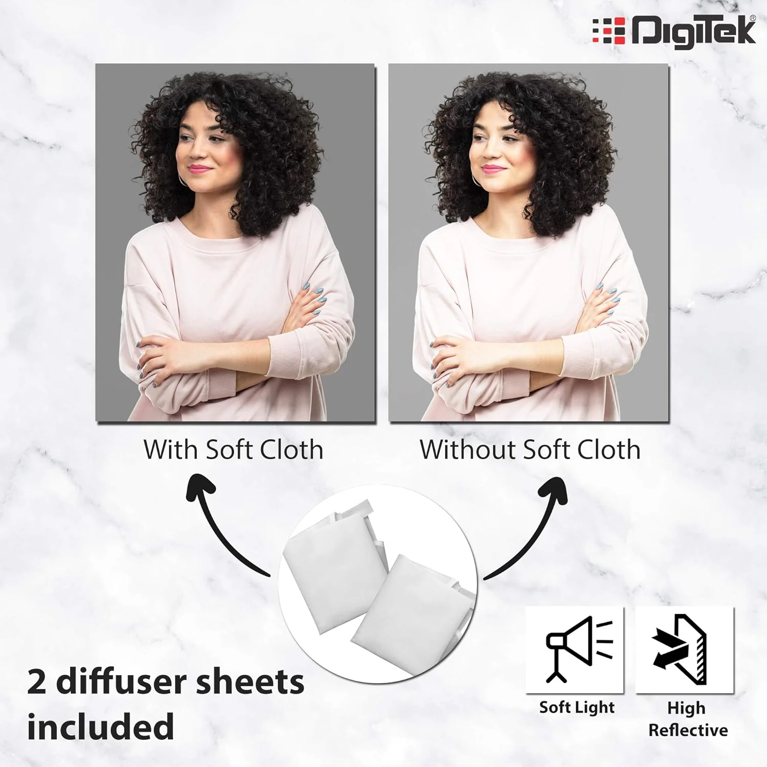 DIGITEK® (DSBH-055) 55cm Octa Soft Box Kit with S2 Type Bracket, 2 White Diffuser, Silver Particle Baffle & Collapsible Nylon Cover, Compatible with All Speedlights (Carry Case Included) - Image 3