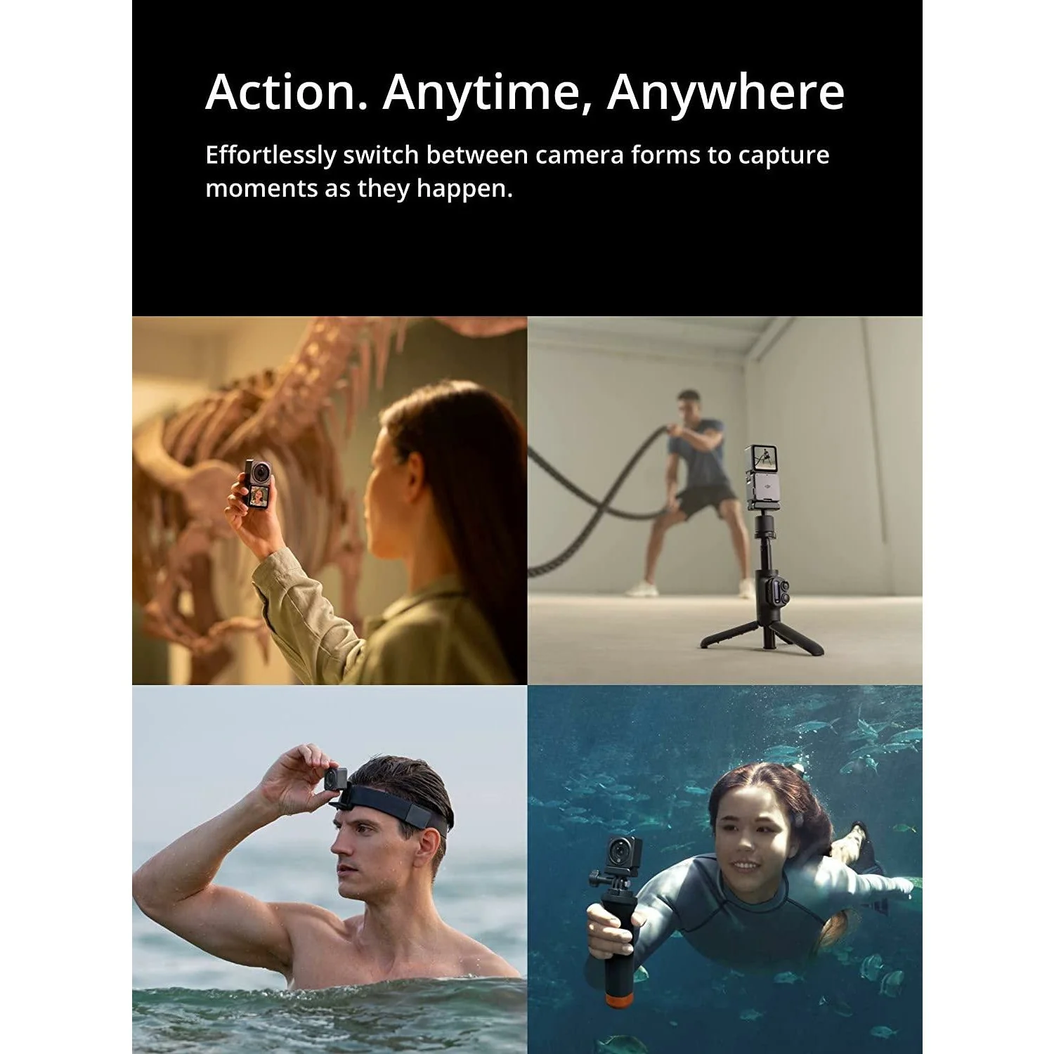 DJI Action 2 Dual Screen Combo-12MP Action Camera with Front Touchscreen, Magnetic Versatility, 4K Recording Upto 120 FPS& 155° FOV, Portable& Wearable, HorizonSteady, AI Editor, 10m Waterproof,Black - Image 5