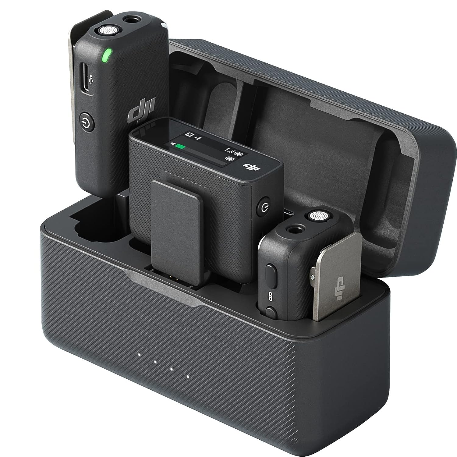 DJI Mic - Wireless Microphone System, Compact and Portable Wireless Mic Lavalier with Dual-Channel Recording