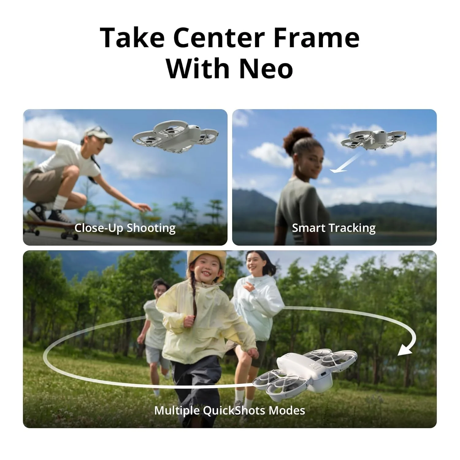 DJI Neo, Mini Drone with 4K UHD Camera for Adults, 135g Self Flying Drone that Follows You, Palm Takeoff, AI Subject Tracking, QuickShots, Stabilized Video, Built-In Propeller Guard (Controller-Free) - Image 7