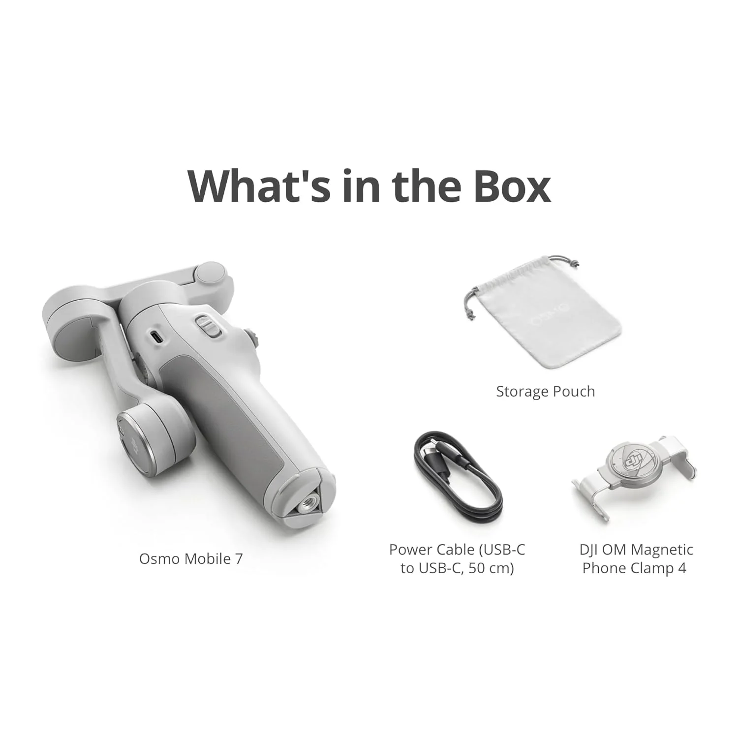 DJI Osmo Mobile 7 Gimbal Stabilizer for iPhone, Android, Built-in Tripod, Ultra-Light, 3-Axis Phone Gimbal,Activetrack 7.0,One-Tap Edit,Phone Charging Vlogging Stabilizer YouTube Video, White - Image 2