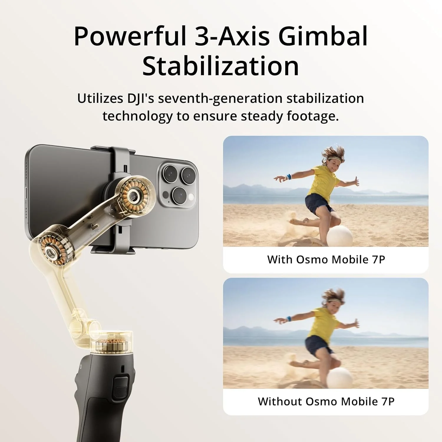 DJI Osmo Mobile 7P Gimbal Stabilizer For Iphone,Android,Native Tracking,Lighting,3-Axis Phone Gimbal,One-Tap Edit,Built-In Extension Rod & Tripod,Phone Charging,Vlogging Stabilizer Youtube Video,Black - Image 6