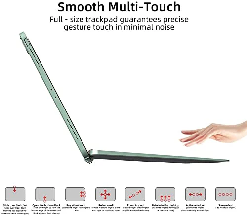 doqo Smart Keyboard Case for iPad Pro & Air with Trackpad with Backlit Keyboard,Advanced 5.1 Bluetooth, (11/10.9 Inch (Green), Detachable ABS) - Image 5