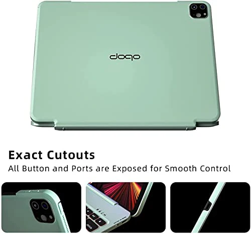 doqo Smart Keyboard Case for iPad Pro & Air with Trackpad with Backlit Keyboard,Advanced 5.1 Bluetooth, (11/10.9 Inch (Green), Detachable ABS) - Image 6