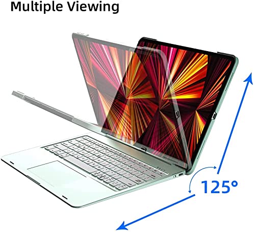 doqo Smart Keyboard Case for iPad Pro & Air with Trackpad with Backlit Keyboard,Advanced 5.1 Bluetooth, (11/10.9 Inch (Green), Detachable ABS) - Image 7