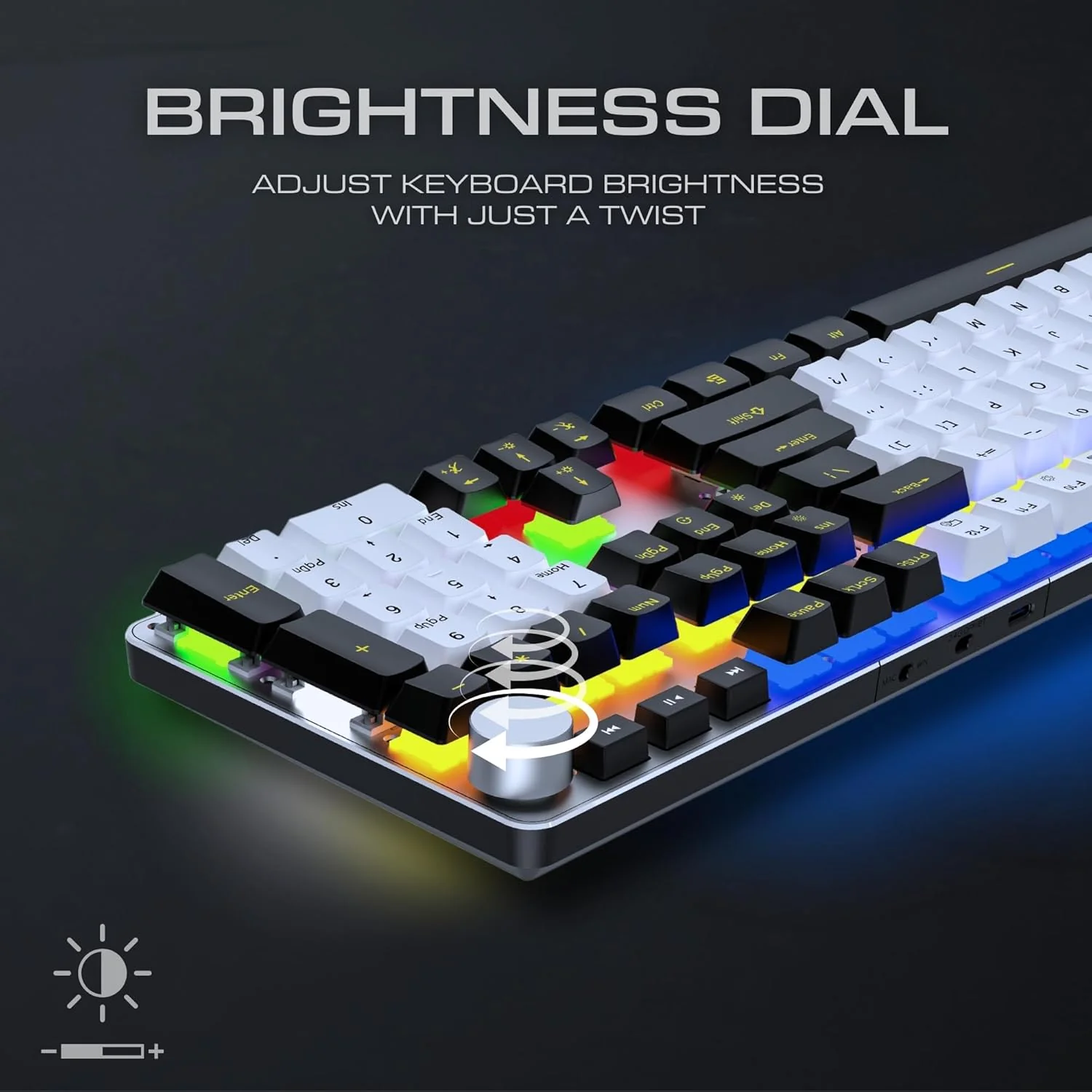 Dr Luxur® Brute Wired Mechancial Keyboard, Anti ghosting Gaming Keyboard, OUTEMU Linear Red Switches, with 107 Keys, 20 Lighting Modes and 50 Million keystrokes, Wired (Black and White, Red Switch) - Image 3