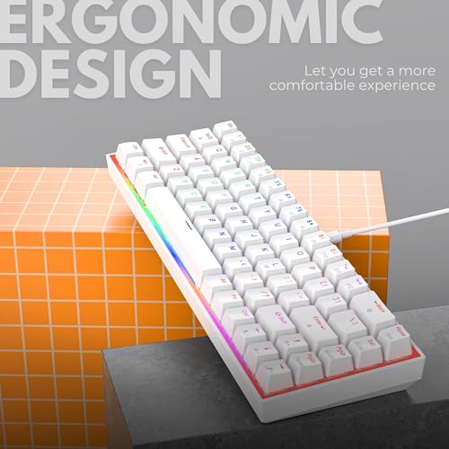 Dr Luxur Shadow Pro 60% Wired Anti-ghosting Gaming Keyboard, 68 Keys Compact Mechanical Keyboard, Hot Swappable OUTEMU Red/Blue Switch, 24 Lighting Modes, USB C Cable (Shadow Pro - Red/Blue Switch) - Image 3