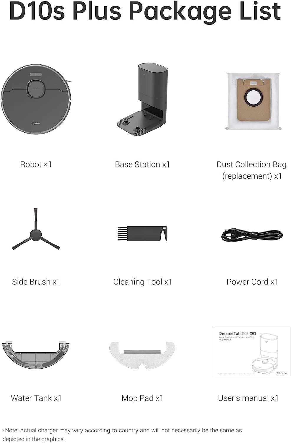 dreame D10s Plus Robot Vacuum and Mop Combo, Self-Emptying for up to 65 Days, 5,000Pa Suction Power, Advanced AI and LiDAR Navigation, 280-min Runtime, Compatible with Alexa, Ideal for Pet Hair, Black - Image 2
